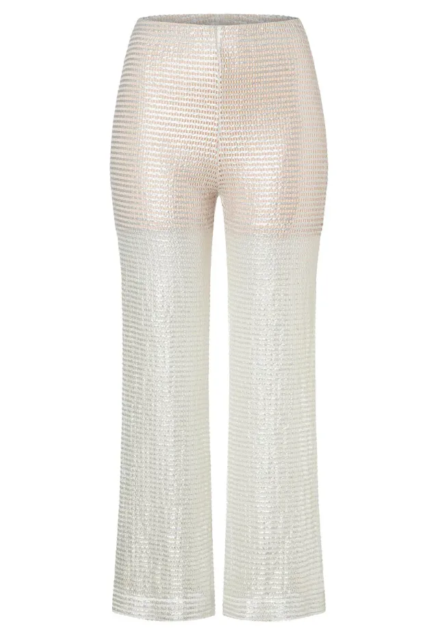 Ana Alcazar Wahori pantaloni cropped bianchi rete