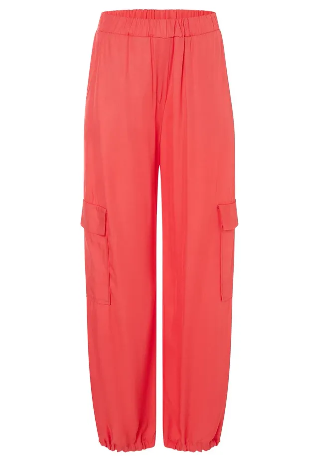 Ana Alcazar Zapasa pantaloni cargo corallo vita elasticizzata