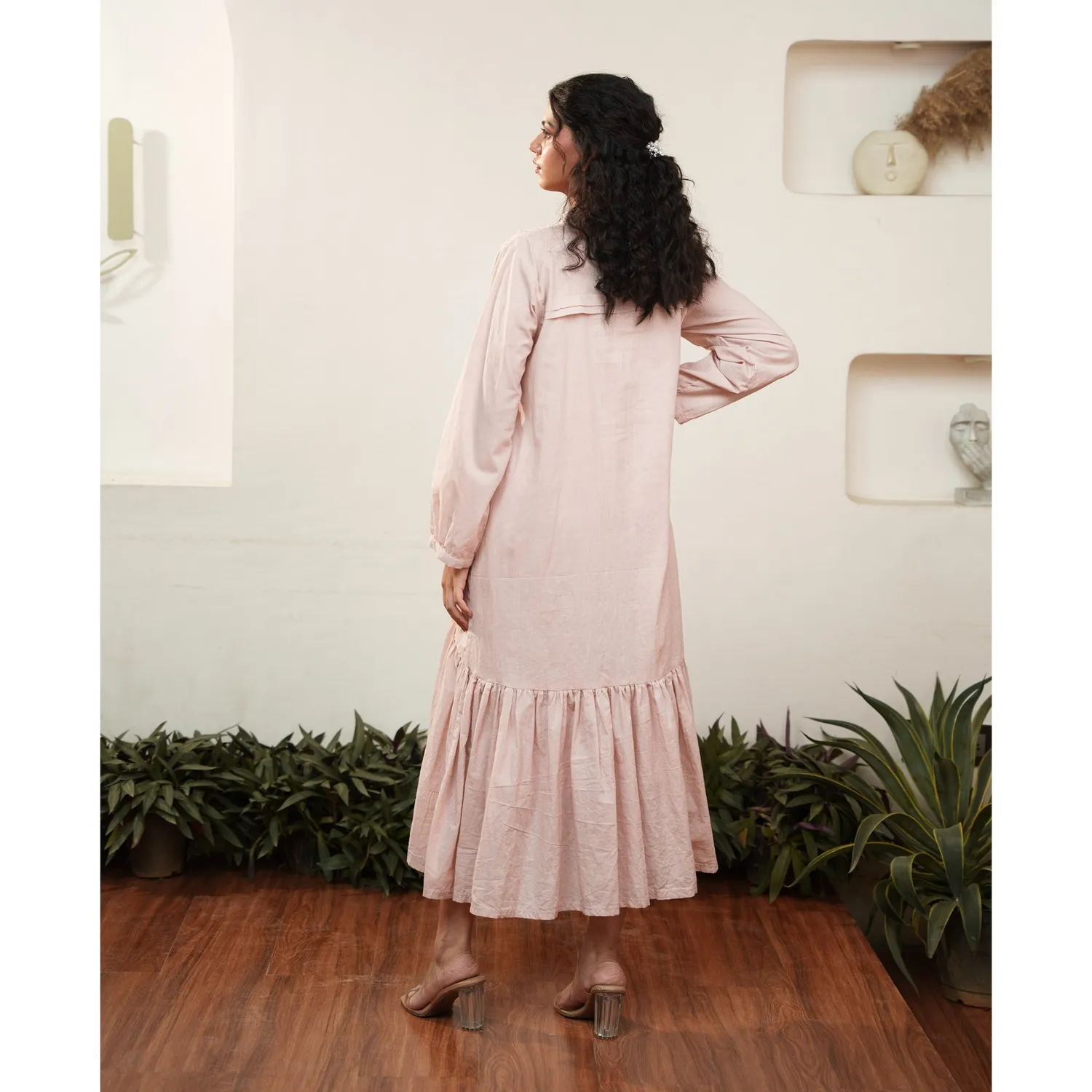 Our Dve Capsule 1 abito rosa cotone maniche