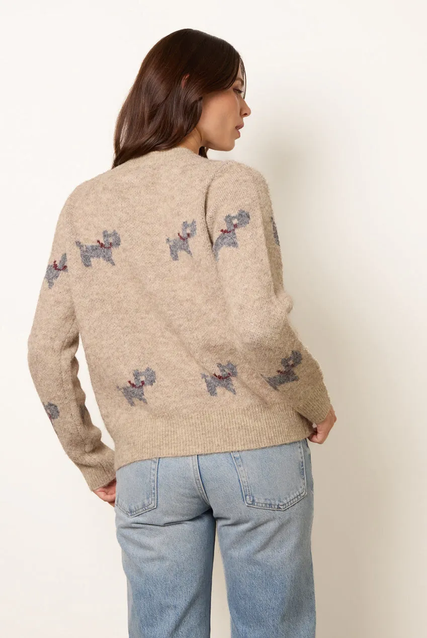 Blue Vanilla Cardigan Stone con Cane e Fiocchi