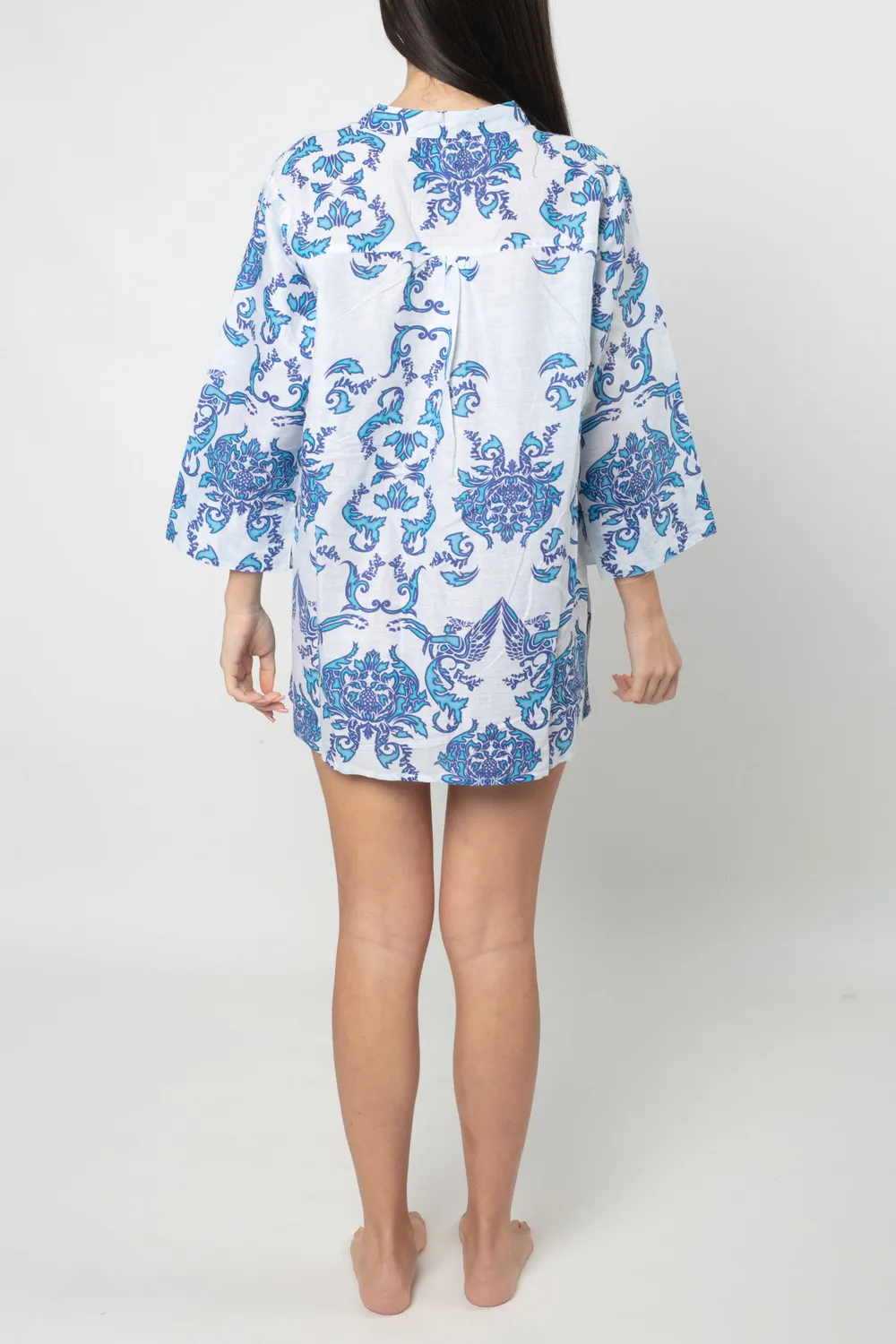 Antica Sartoria ER003 camicia coreana blu cotone