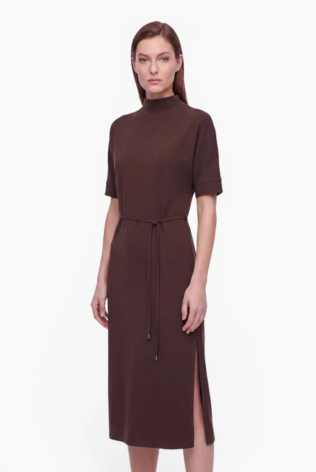 Ana Alcazar Enlyroea abito midi color espresso