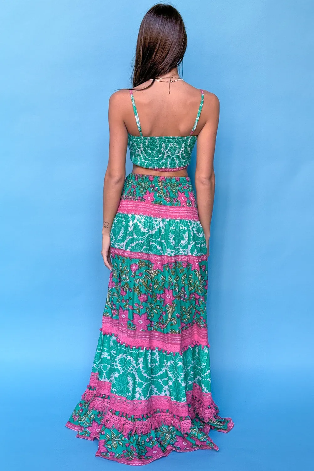 Antica Sartoria DV473 completo top e gonna ecru cotone