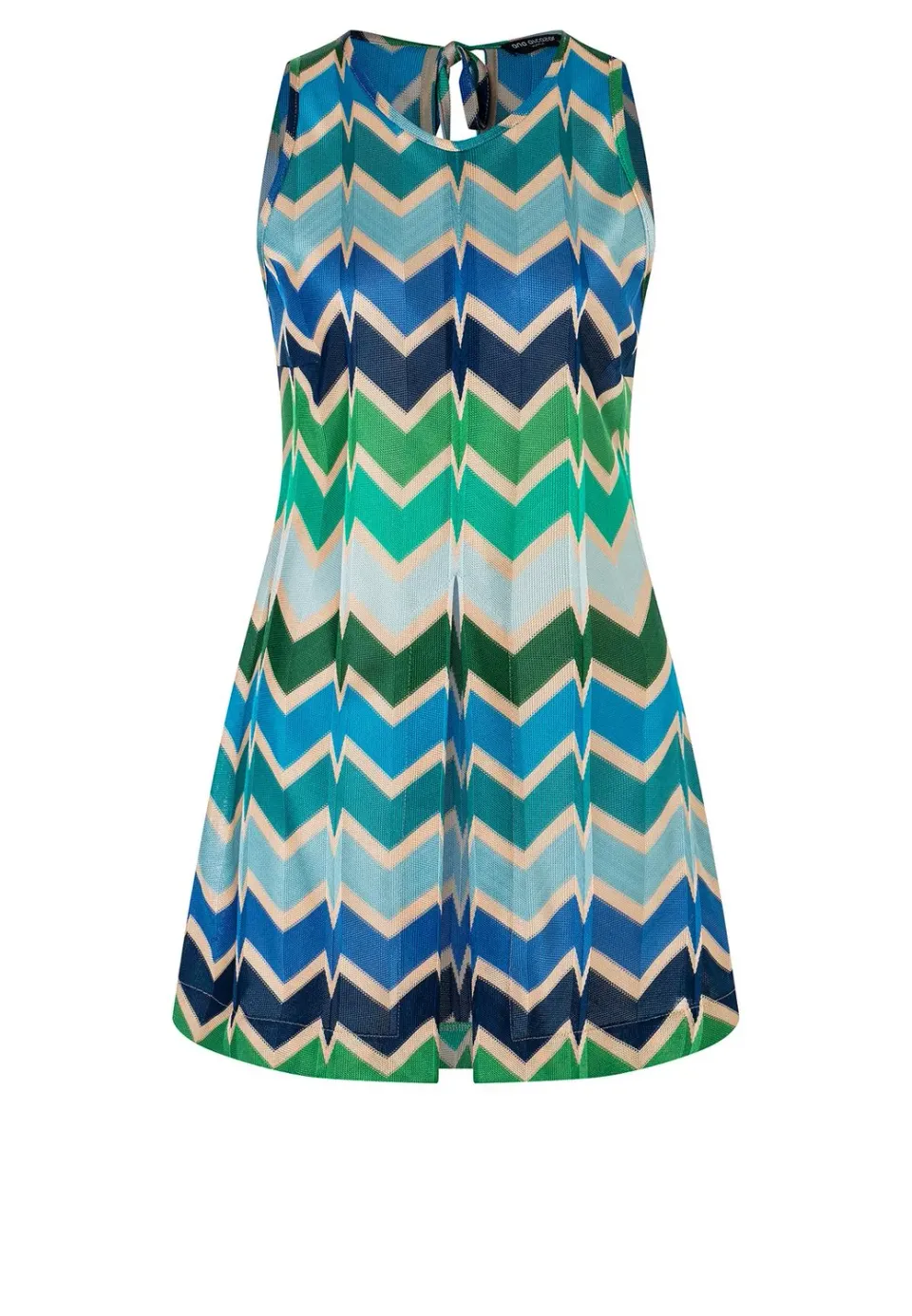 Ana Alcazar Poccy top lungo smanicato zigzag blu