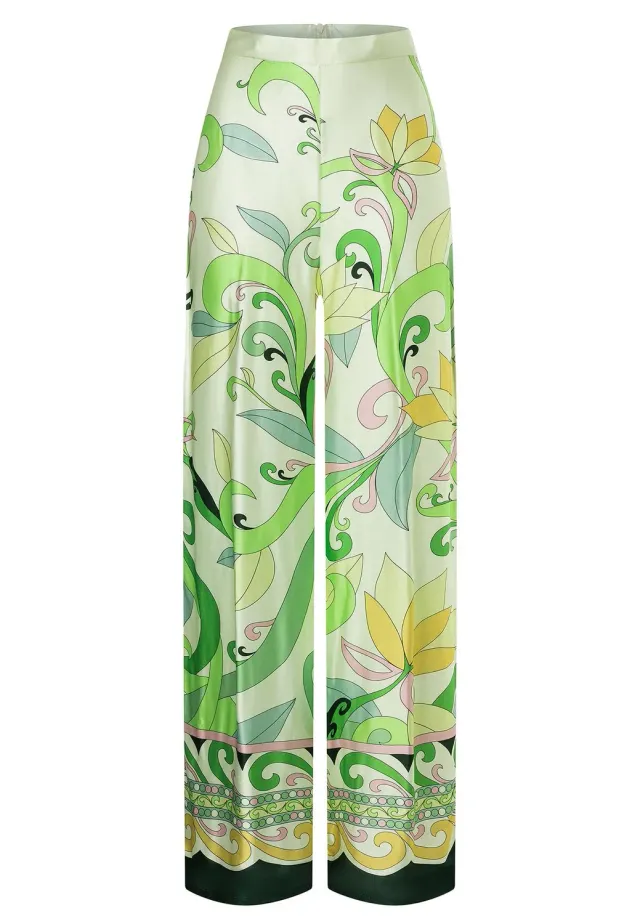 Ana Alcazar Pecosa pantaloni satin fantasia floreale