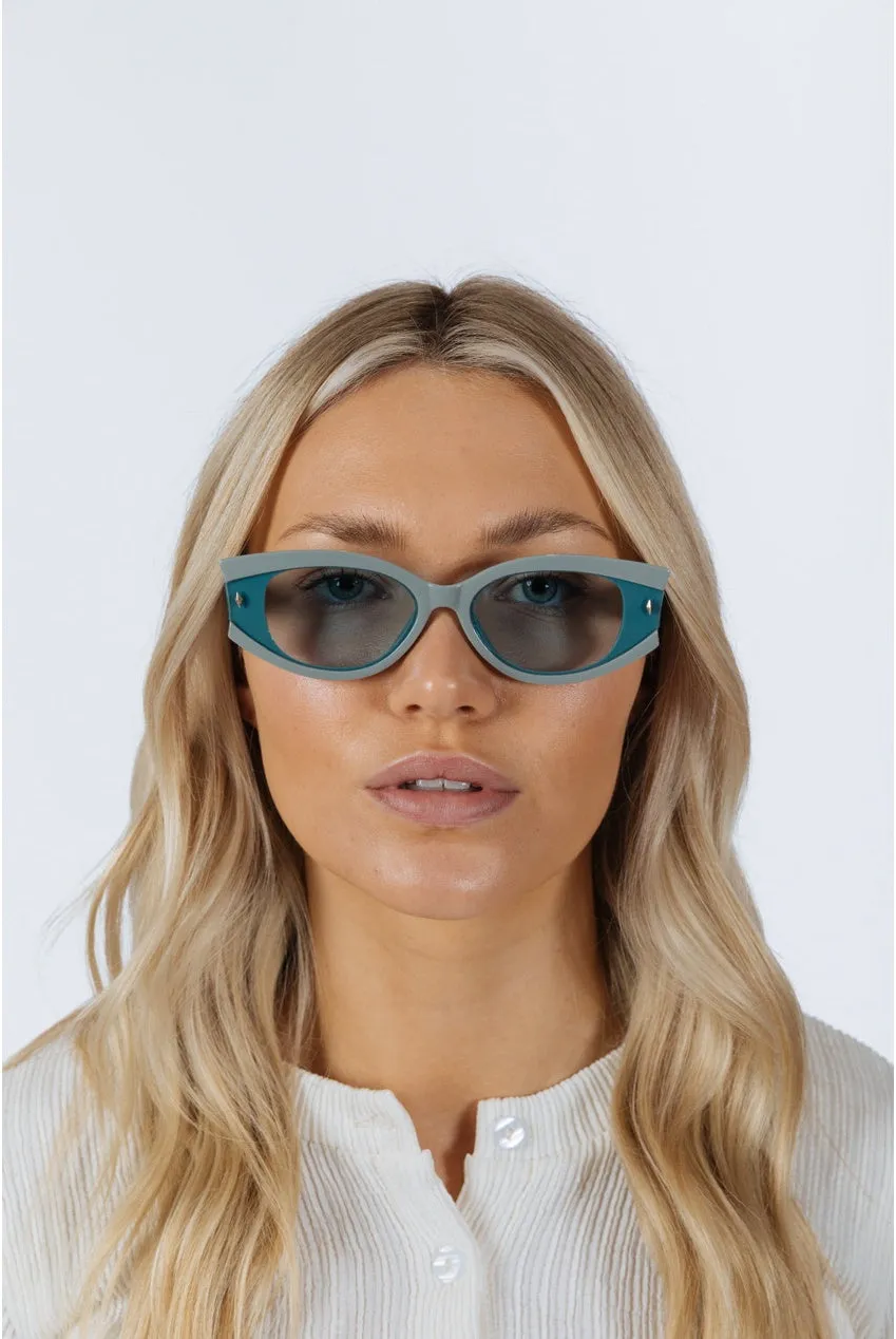 SVNX Vintage Occhiali da Sole Blu Ovali