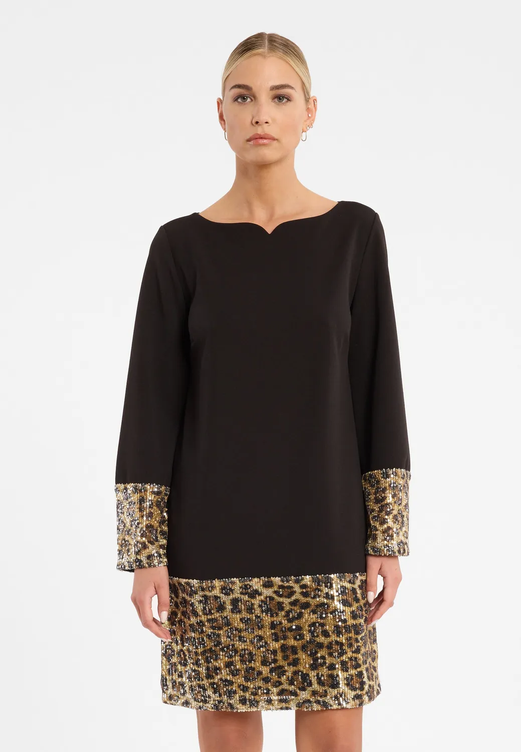 Ana Alcazar Celasis abito corto nero paillettes