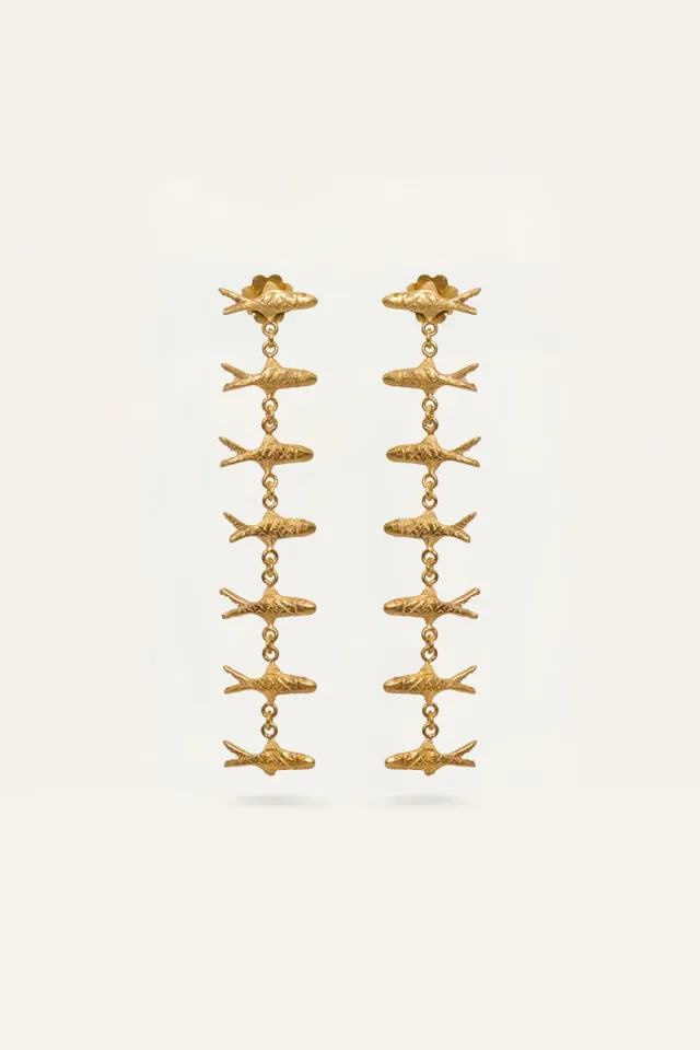 Johanna Ortiz Spirit Weaver orecchini oro lunghi argento