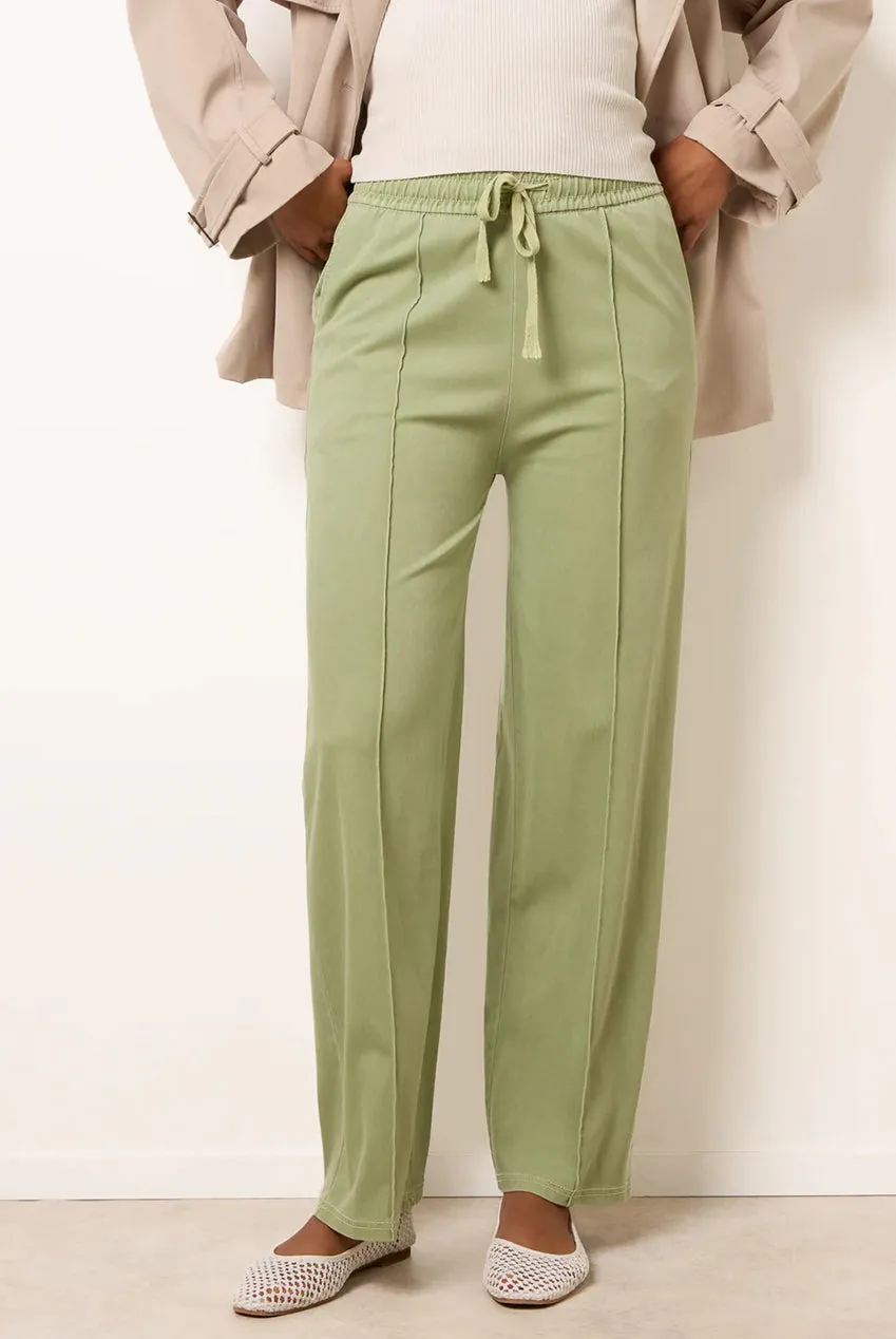 Blue Vanilla Seam Detail pantaloni verdi vita elastica