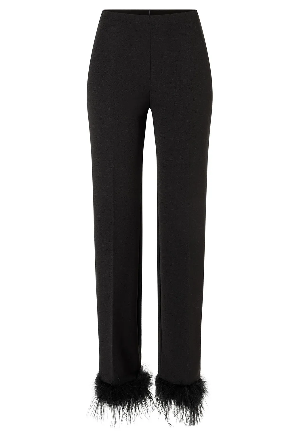 Ana Alcazar Afila pantaloni neri piume eleganti