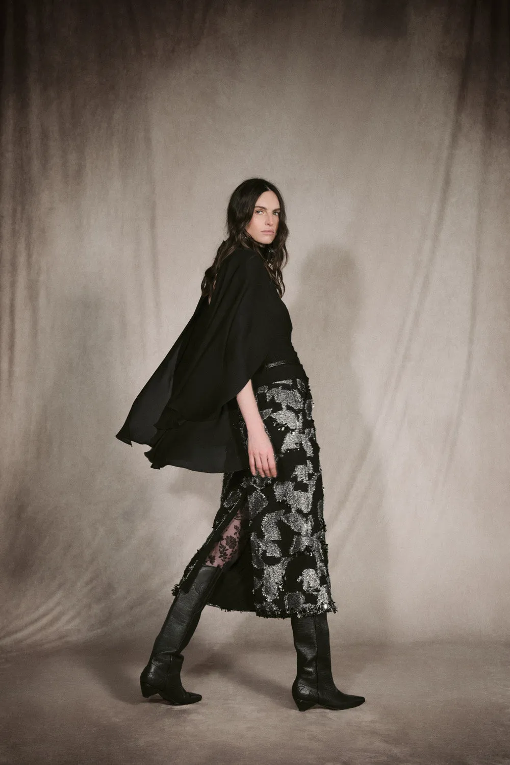 Johanna Ortiz Secretos del Bazar top nero seta