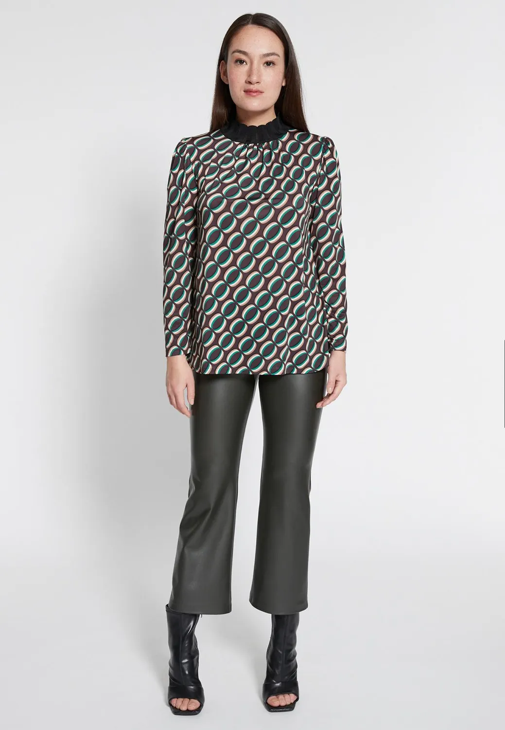 Ana Alcazar Hiofea camicia fantasia collo alto