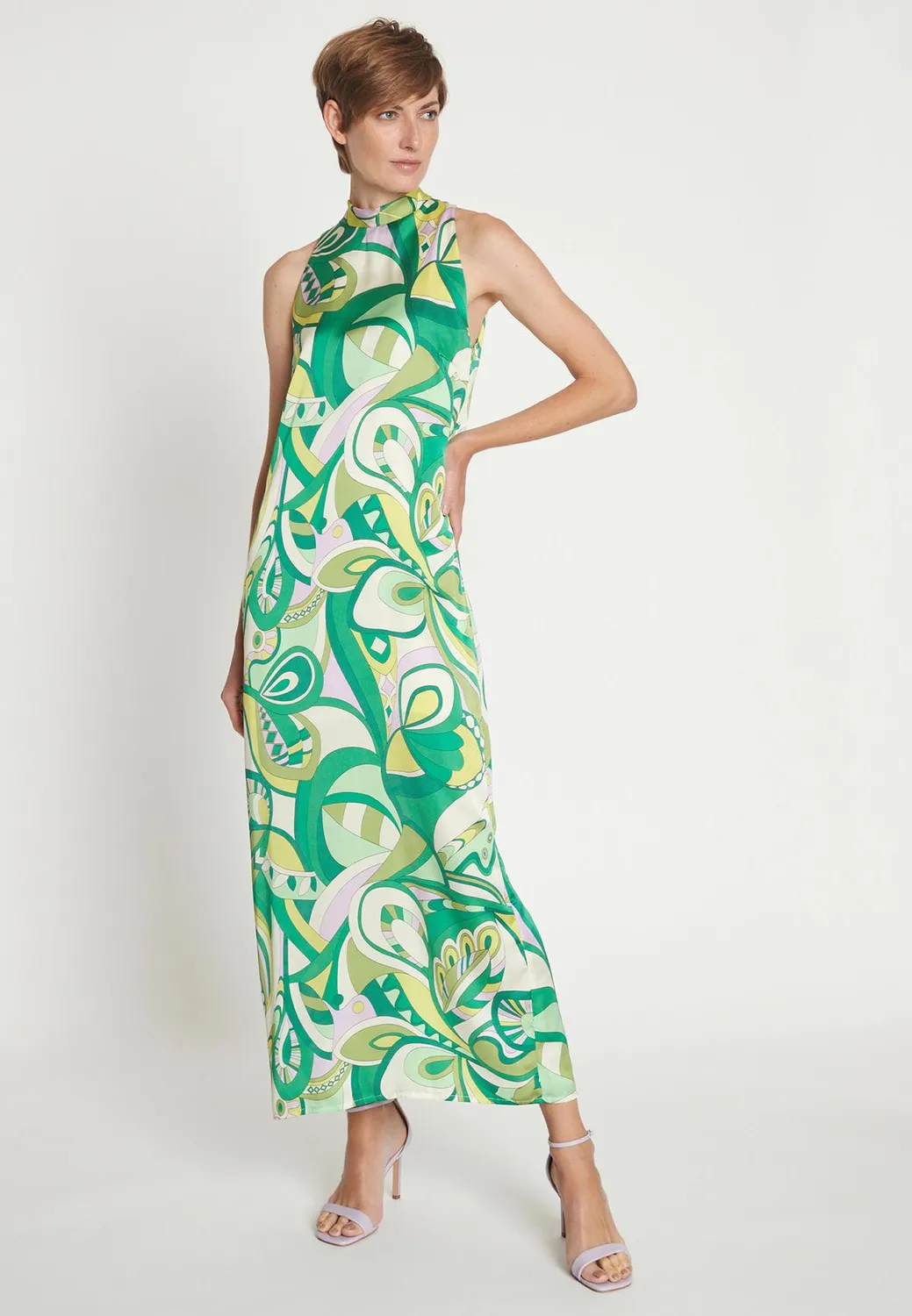 Ana Alcazar Lewi Abito Halter Maxi Fantasia