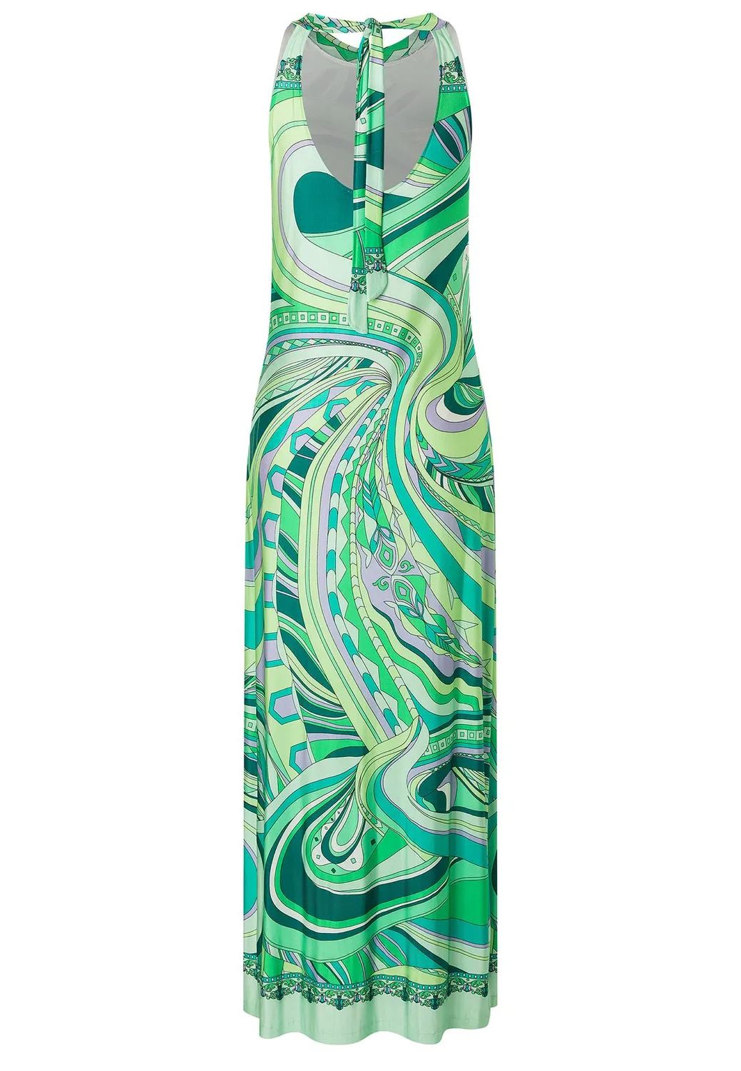 Ana Alcazar Pibala abito lungo fantasia scollo halter