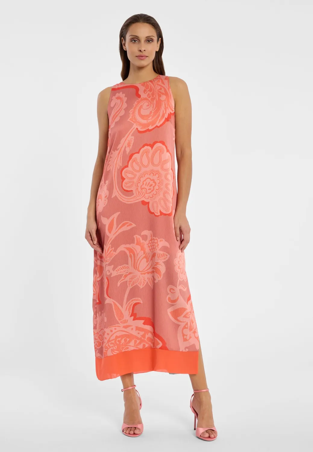 Ana Alcazar Deila vestito maxi raso arancione
