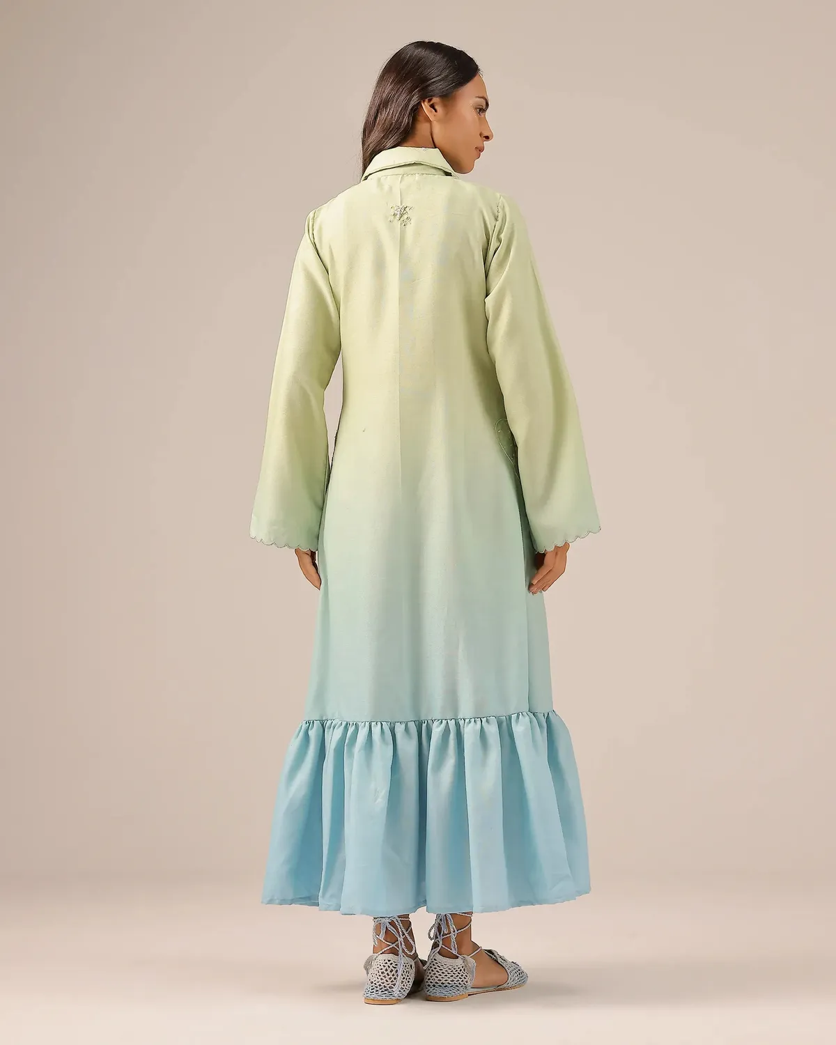 Our Dve Seafoam abito lino verde blu