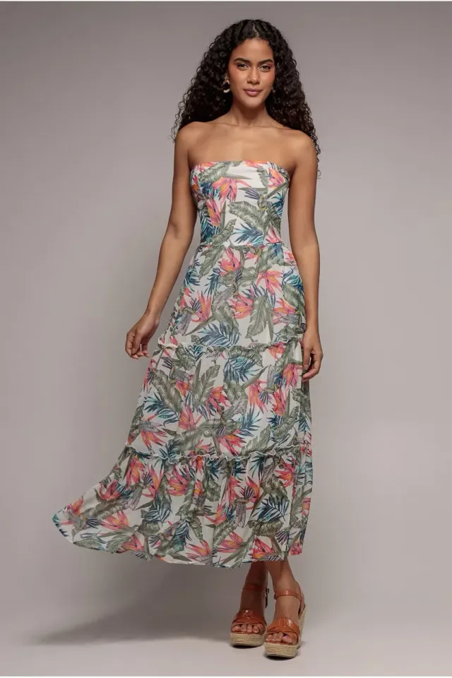 Goddiva DR3562 abito maxi jungle print fascia taglia 10