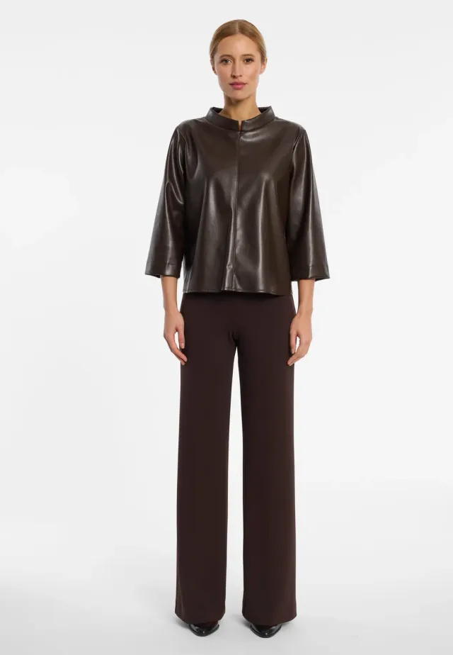 Ana Alcazar Enyras blusa ecopelle marrone espresso