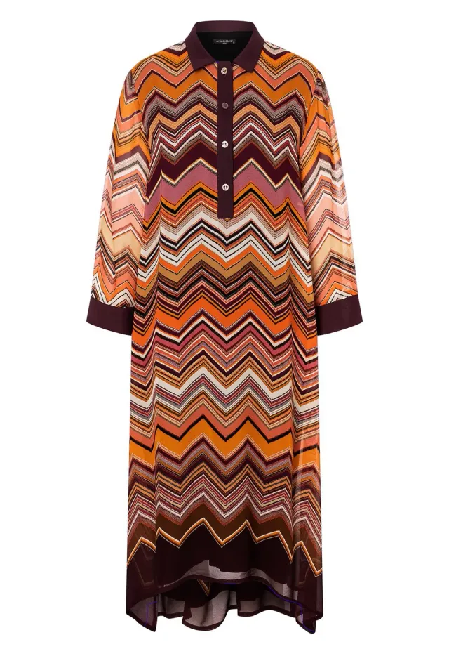 Ana Alcazar Manea chemisier chiffon zigzag