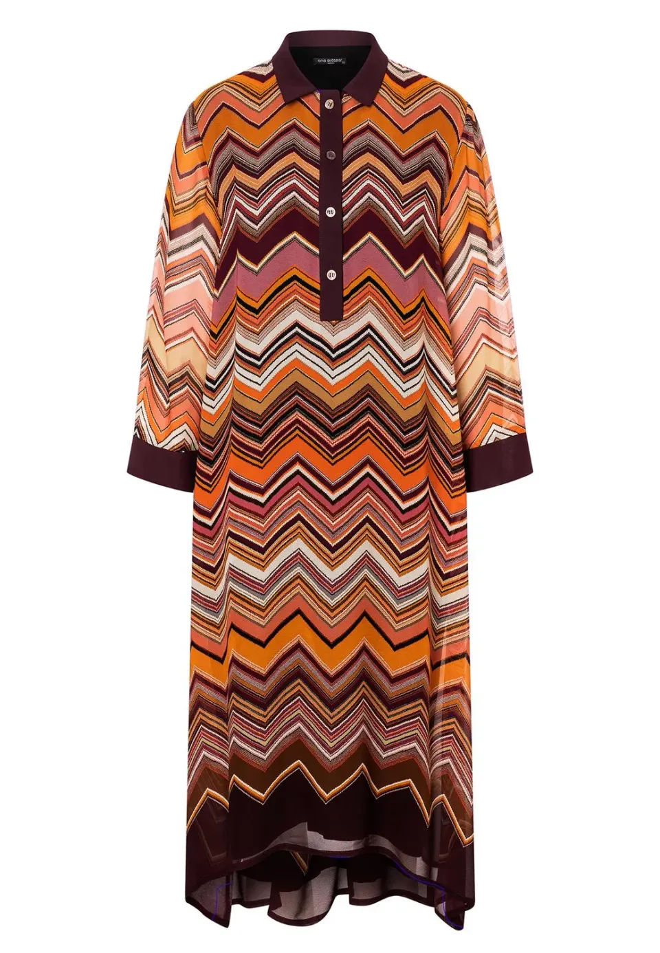 Ana Alcazar Manea chemisier chiffon zigzag