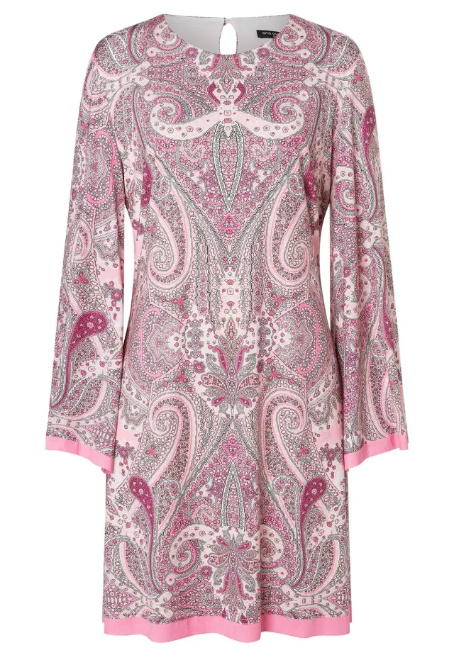 Ana Alcazar Zipia tunica jersey rosa maniche tromba