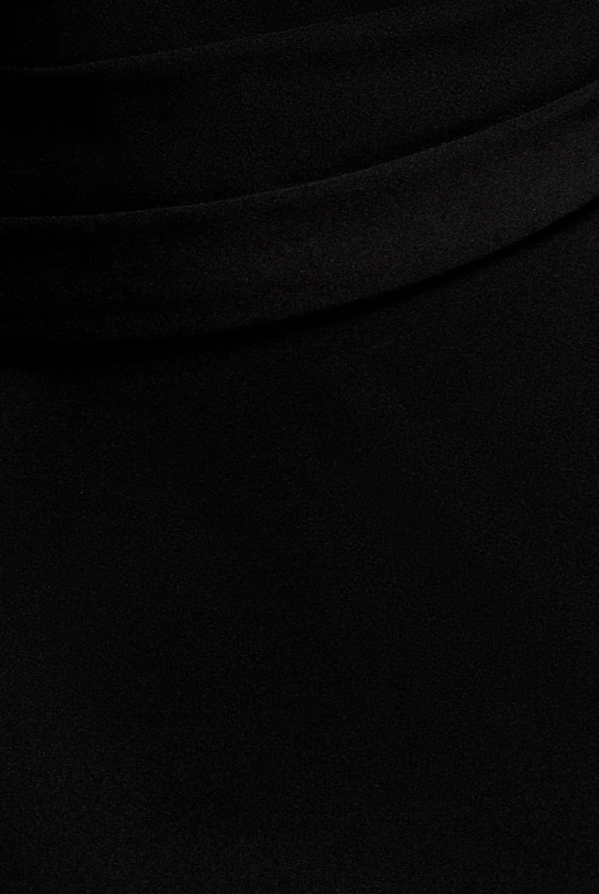 Goddiva Asymmetric Neck Diamante abito maxi nero bodycon