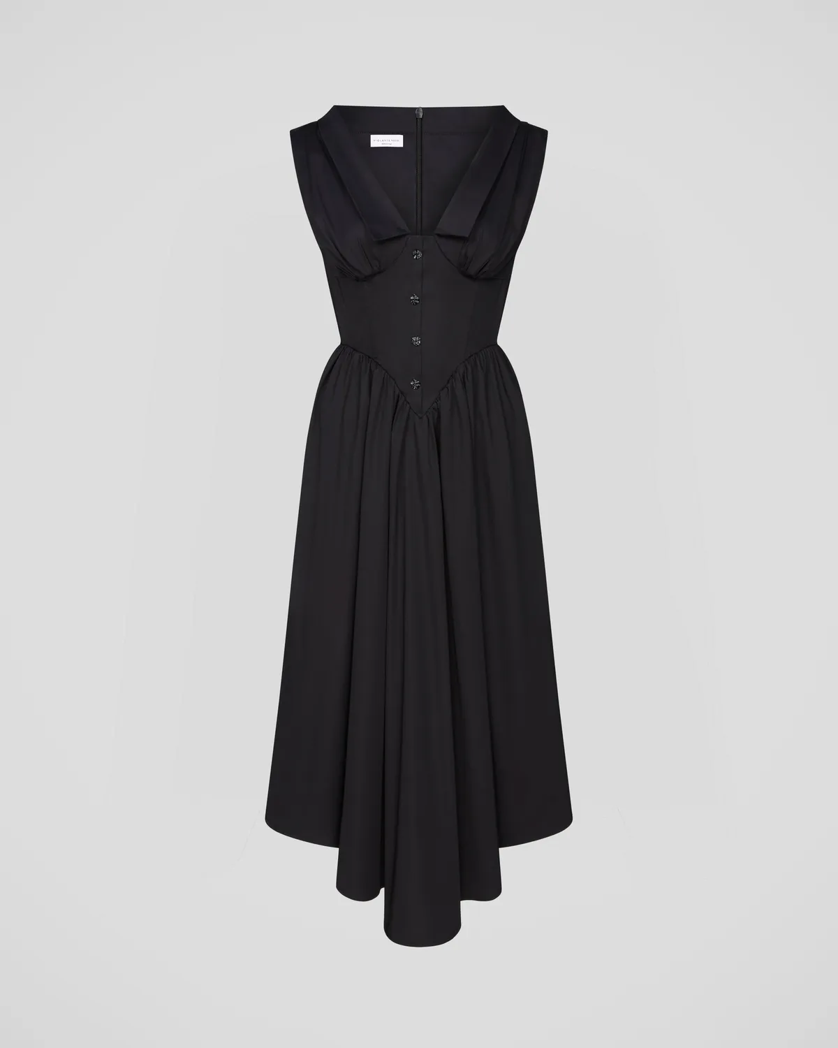 Violante Nessi Santos abito lungo nero corsetto