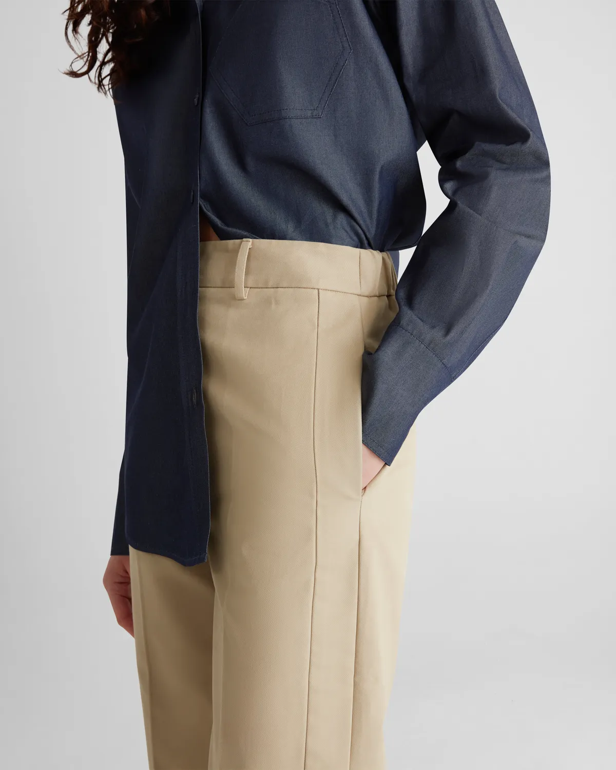 Violante Nessi Violi camicia blu chambray cotone
