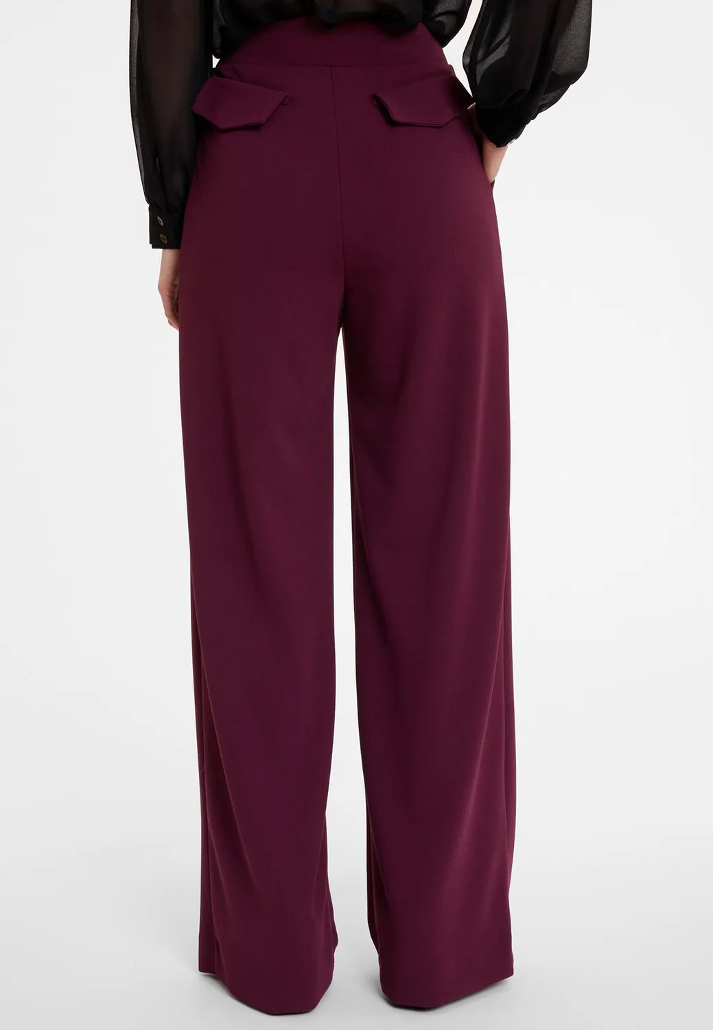 Ana Alcazar Adysa pantaloni palazzo bordeaux pieghe