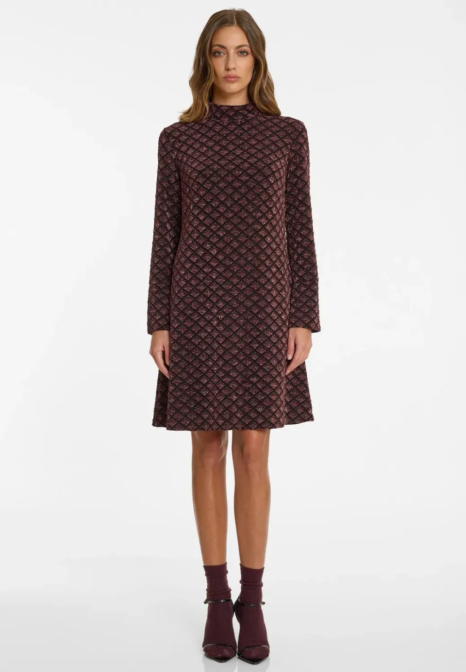 Ana Alcazar Ablino abito lurex bordeaux corto
