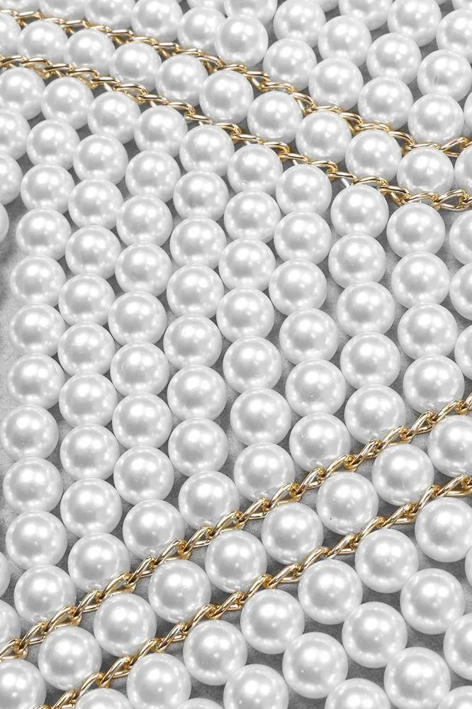 Bella Barnett top scialle perle bianco taglia unica