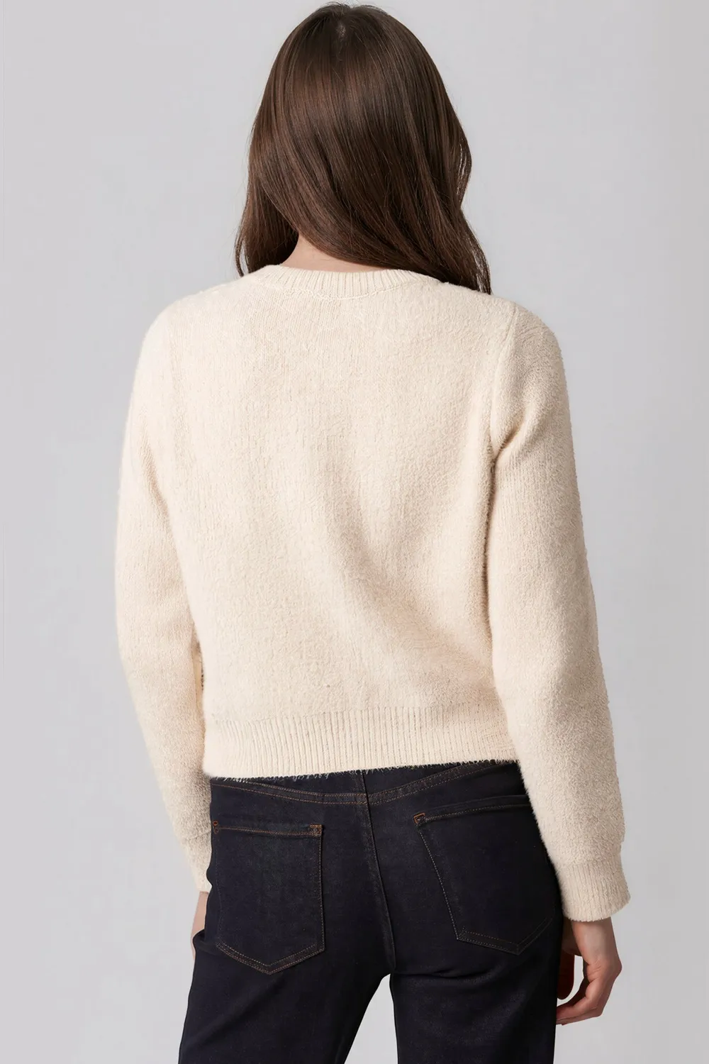 Aftershock London Cropped cardigan beige maglia morbida