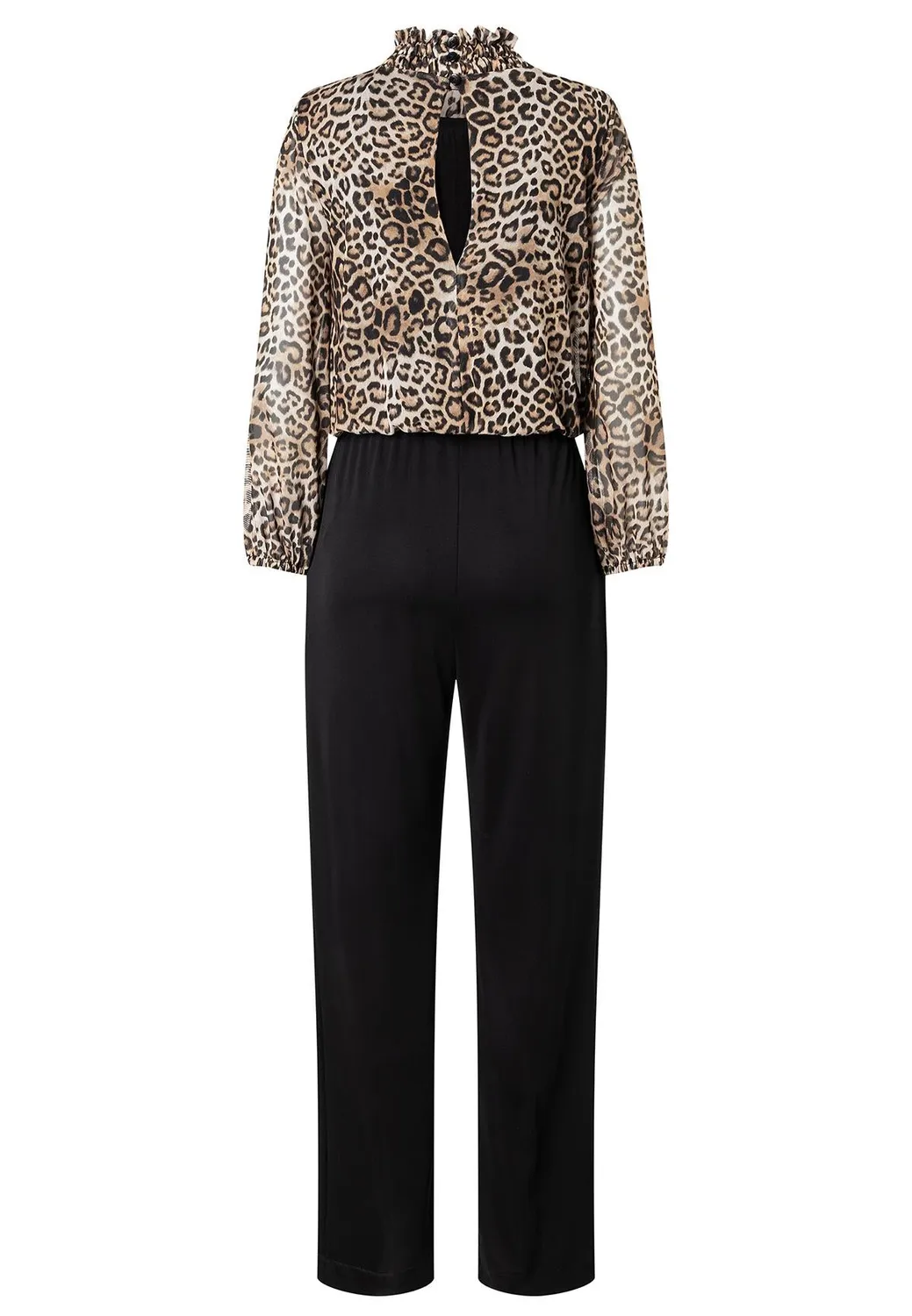 Ana Alcazar Aylia tuta jumpsuit nera leopardata