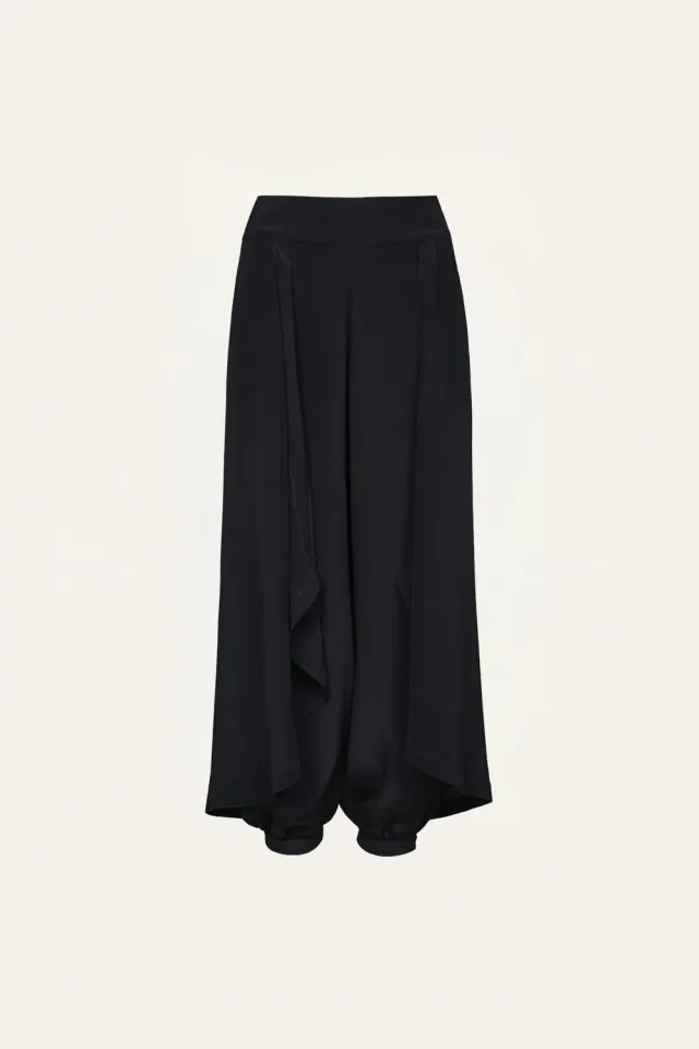 Johanna Ortiz Heat Echo Pant pantaloni palazzo seta neri