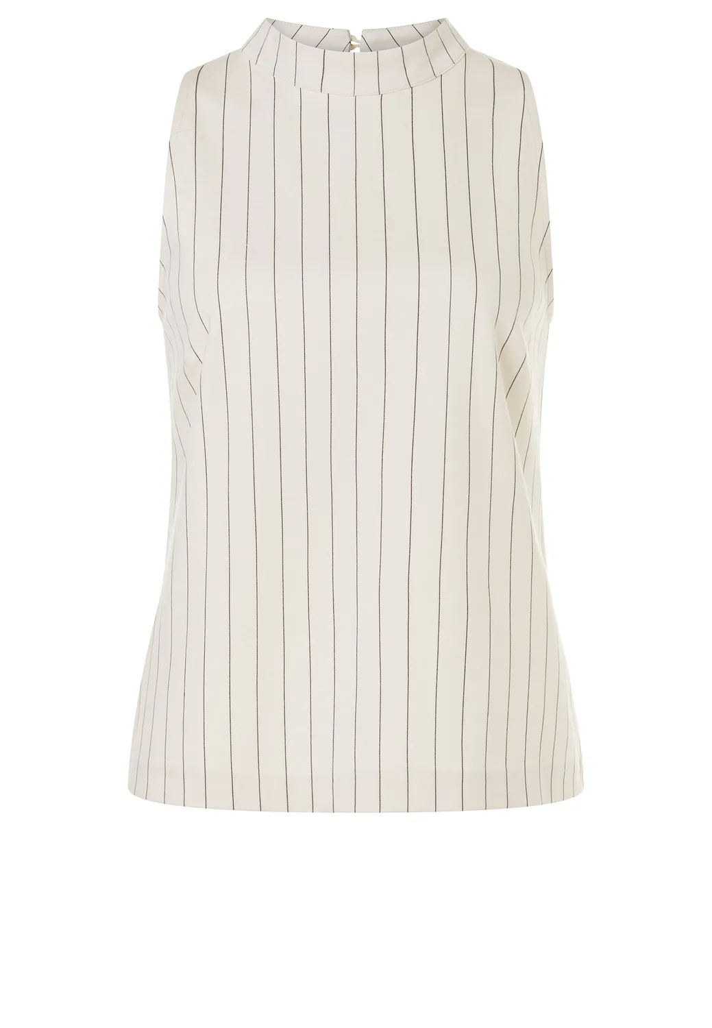 Ana Alcazar Draya top gessato bianco elegante