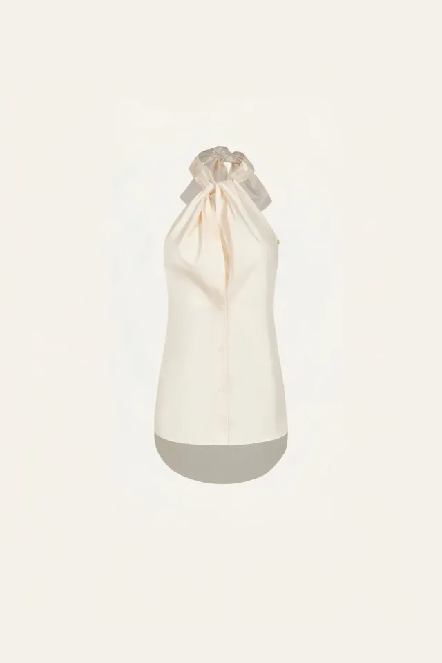 Johanna Ortiz Modern Inner Balance camicia ecru fiocco