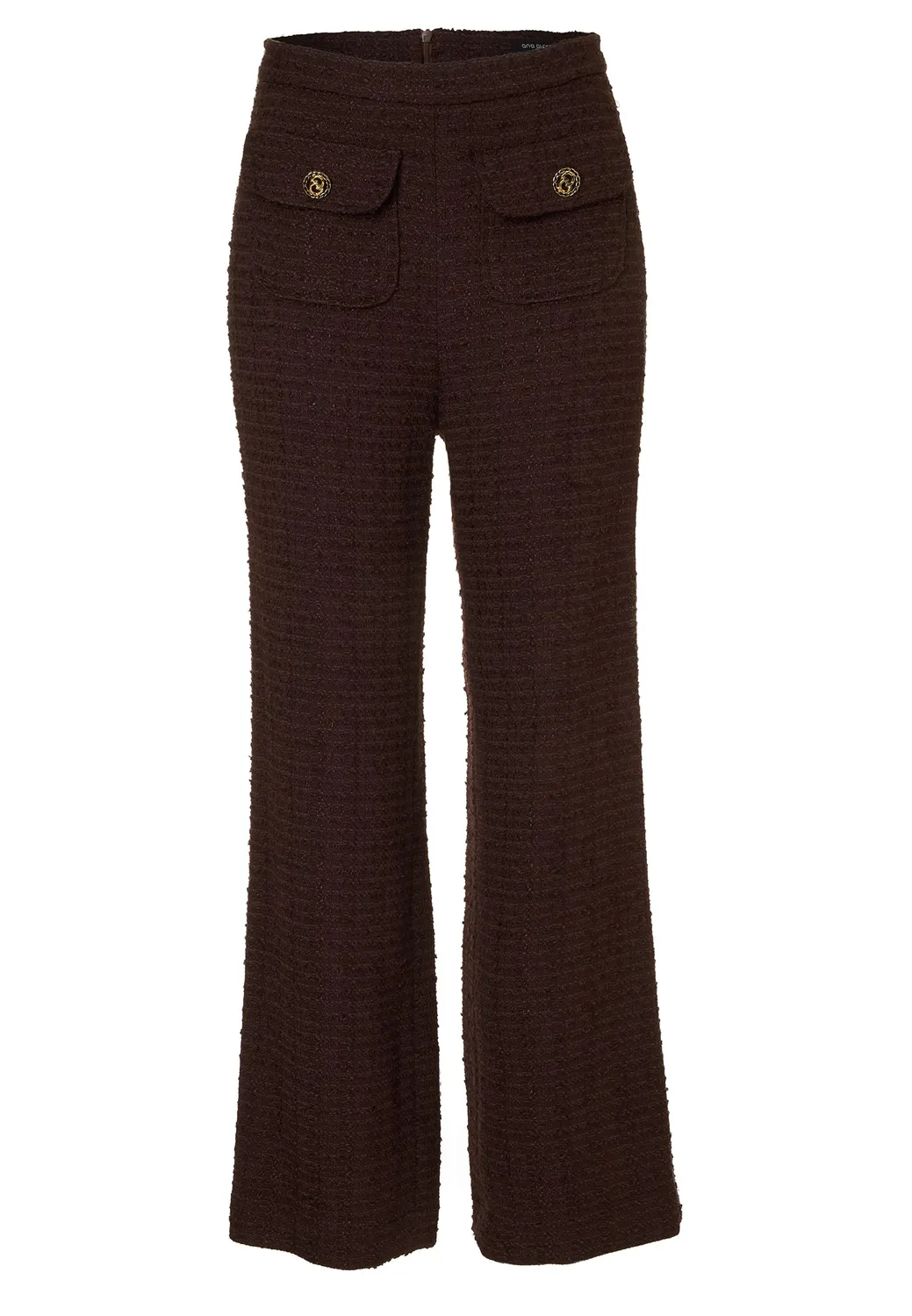 Ana Alcazar Enaraya pantaloni cropped marrone bouclé