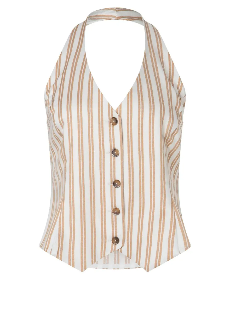 Ana Alcazar Zata gilet bianco riga doppia