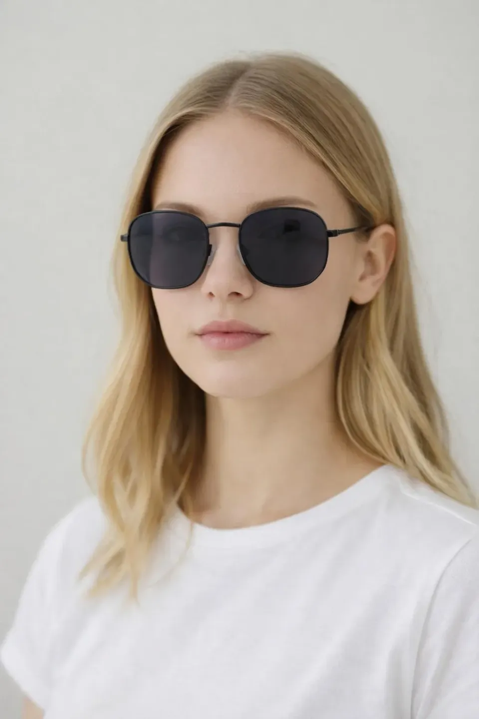 SVNX Hexagon Aviator Occhiali da sole neri esagonali