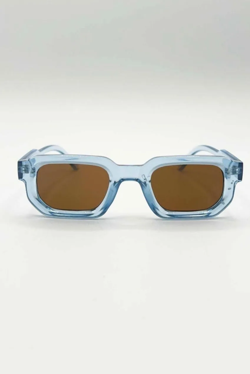 SVNX Retro Square occhiali sole blu taglia unica