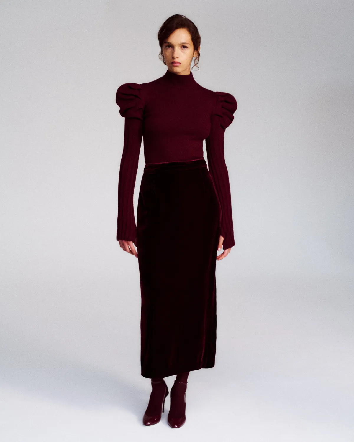 Violante Nessi Vittorio maglione bordeaux lana merino