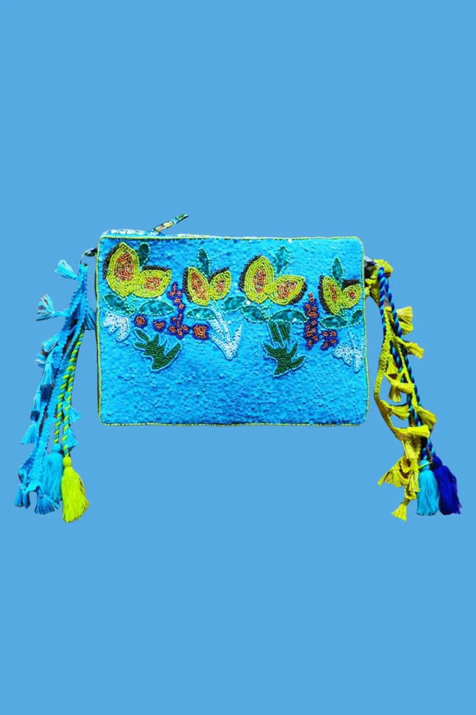 Antica Sartoria Clutch pochette fucsia floreale cotone