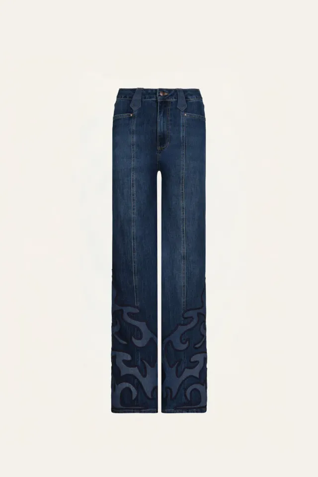 Johanna Ortiz Edge Stitch pantaloni jeans denim blu