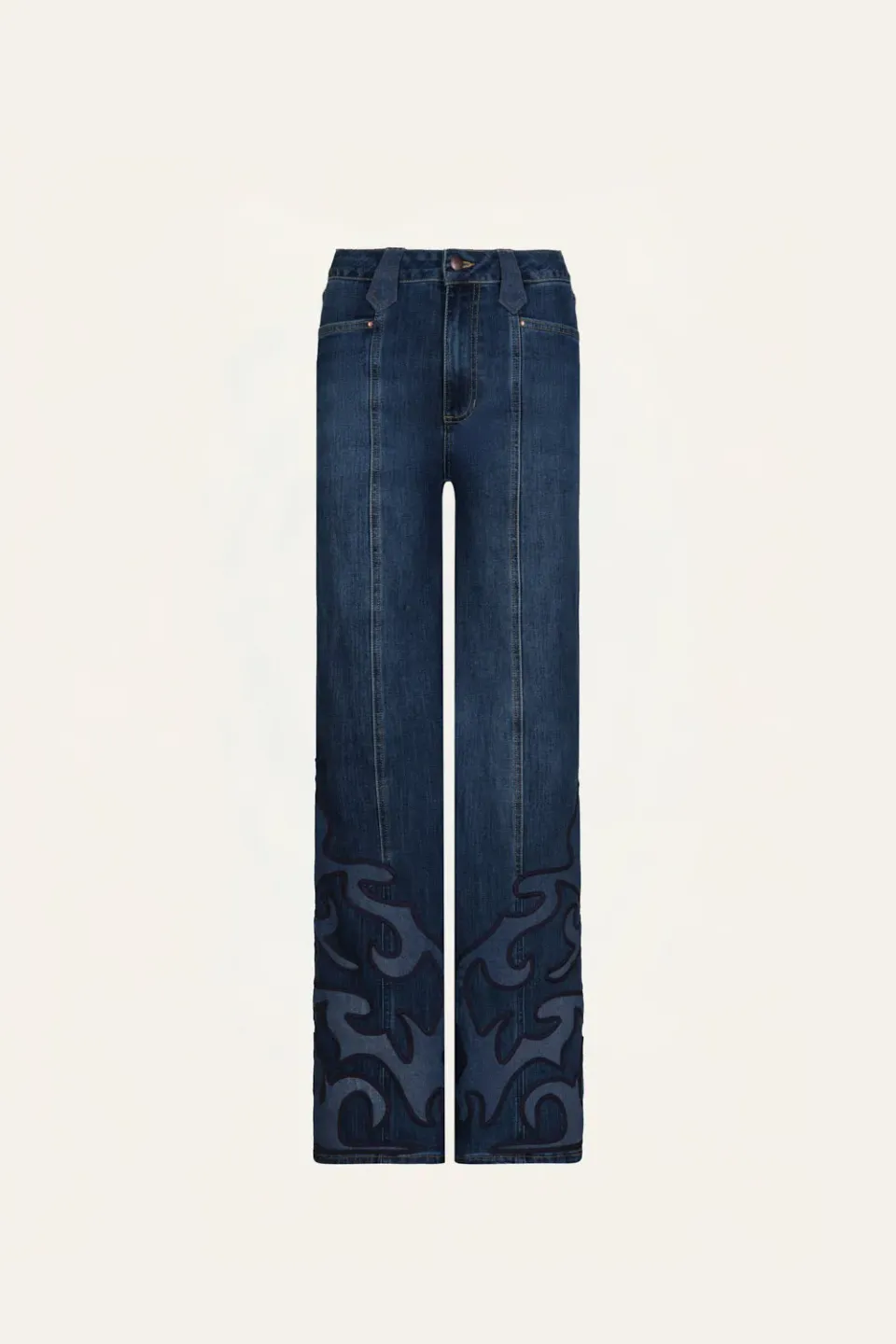 Johanna Ortiz Edge Stitch pantaloni jeans denim blu