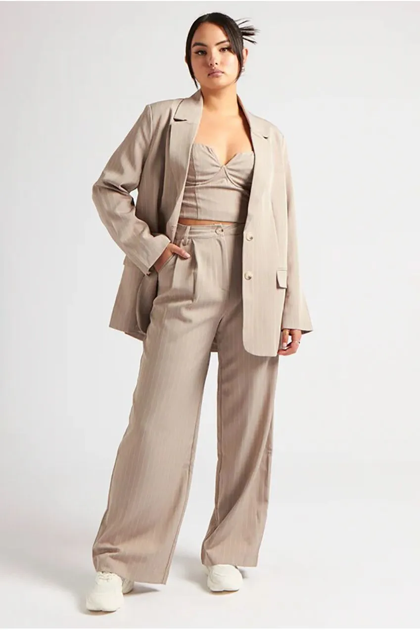 Urban Bliss Stripe pantaloni palazzo beige rigati