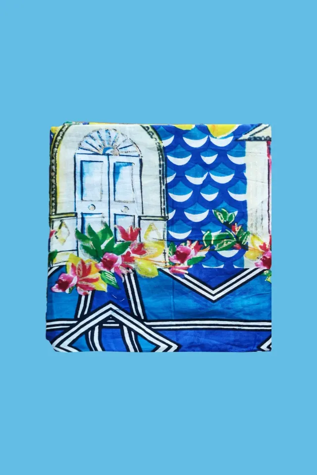 Antica Sartoria Everywhere DV1753 foulard blu in cotone