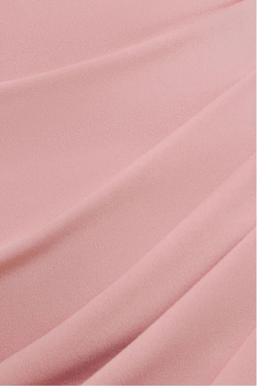 Goddiva Chiffon Wing abito midi rosa cipria spalle scoperte