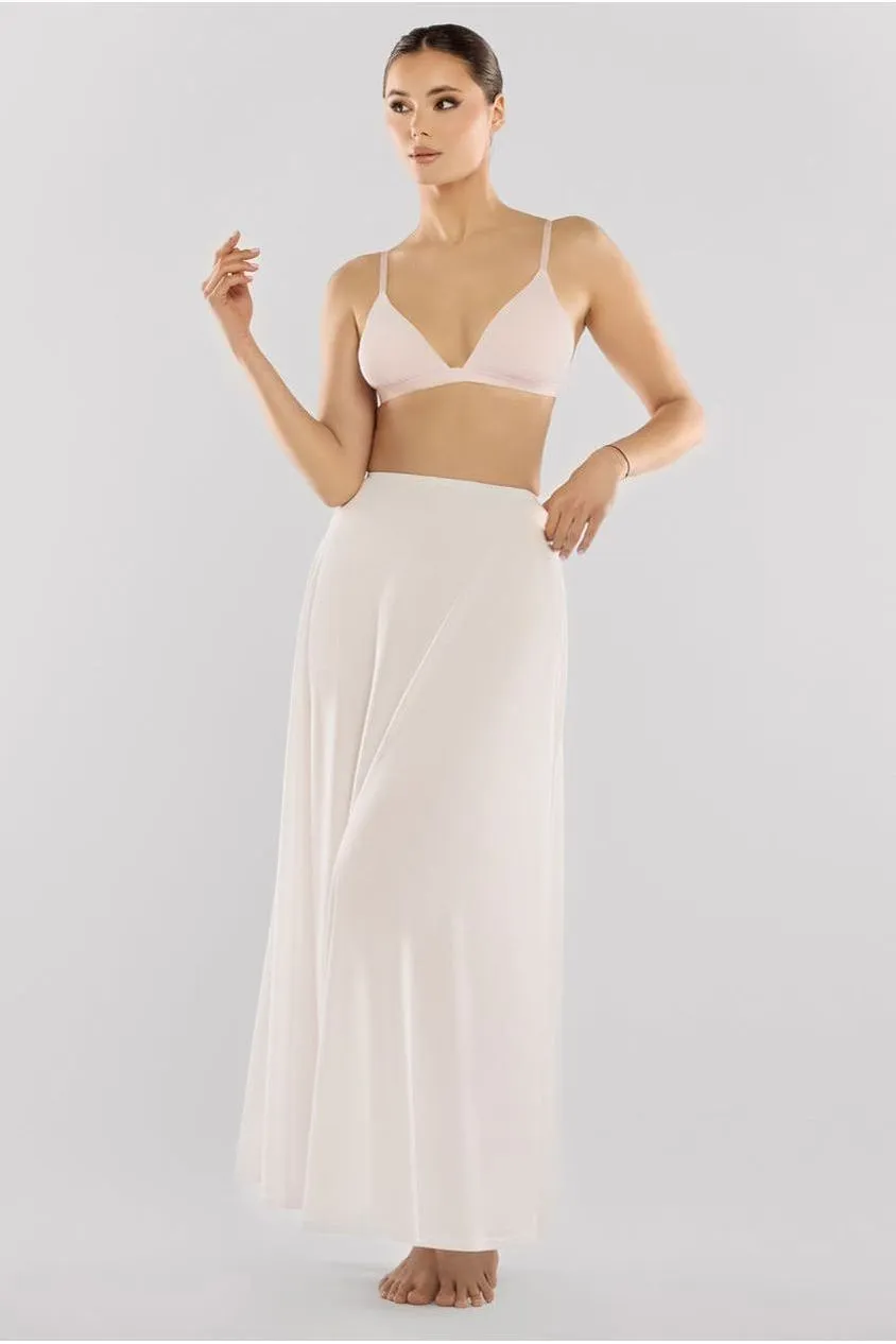 Goddiva Jersey Lining gonna maxi nera beige crema jersey
