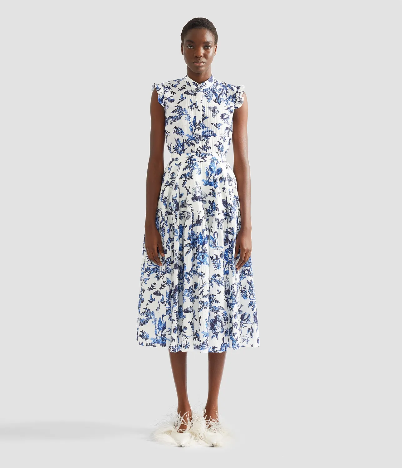 Erdem Crinkled Jacquard Midi Full Skirt gonna midi