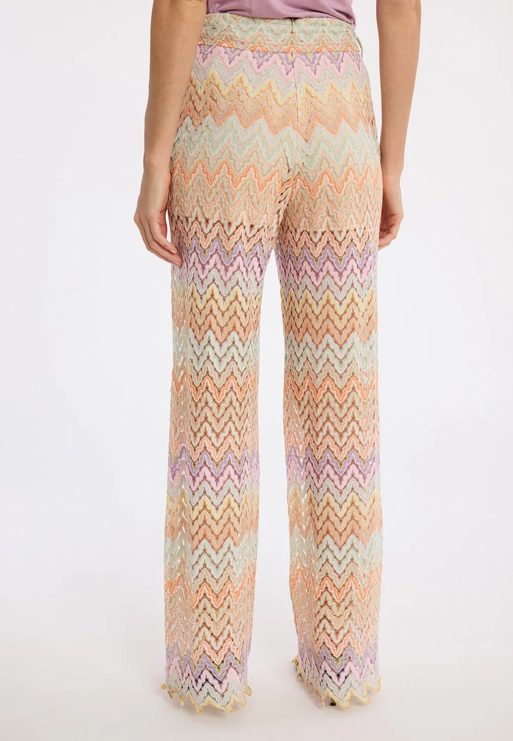 Ana Alcazar Zaylea pantaloni maglia palazzo ajour